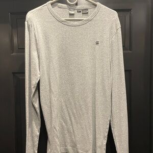 G-Star Men's Light Gray Long Sleeve Tee